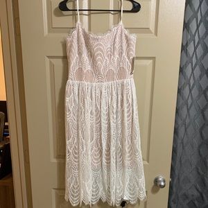 White/Nude Lace Summer Dress